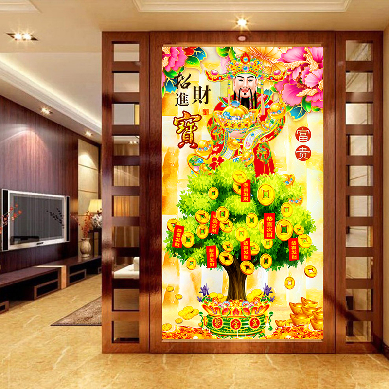 玄关对着大门挂摇钱树（玄关墙上挂摇钱树好不好）